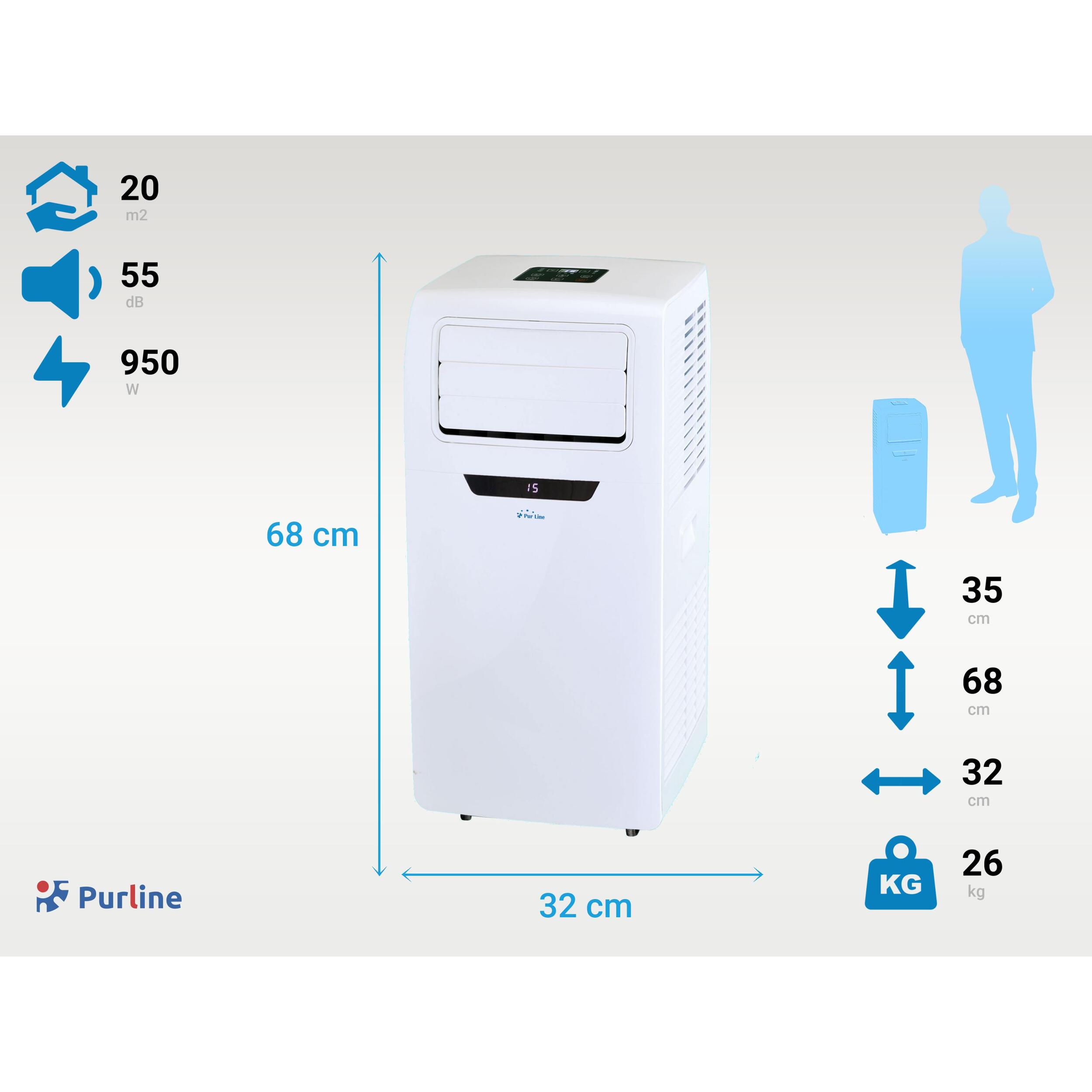 Condizionatore d'aria portatile ventilatore deumificatore con display frontale