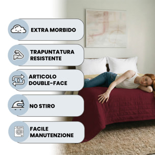 TRAPUNTINO ESTIVO ELEGANT MADE IN ITALY MICROFIBRA - BORDEAUX/PANNA PIAZZA E MEZZA
