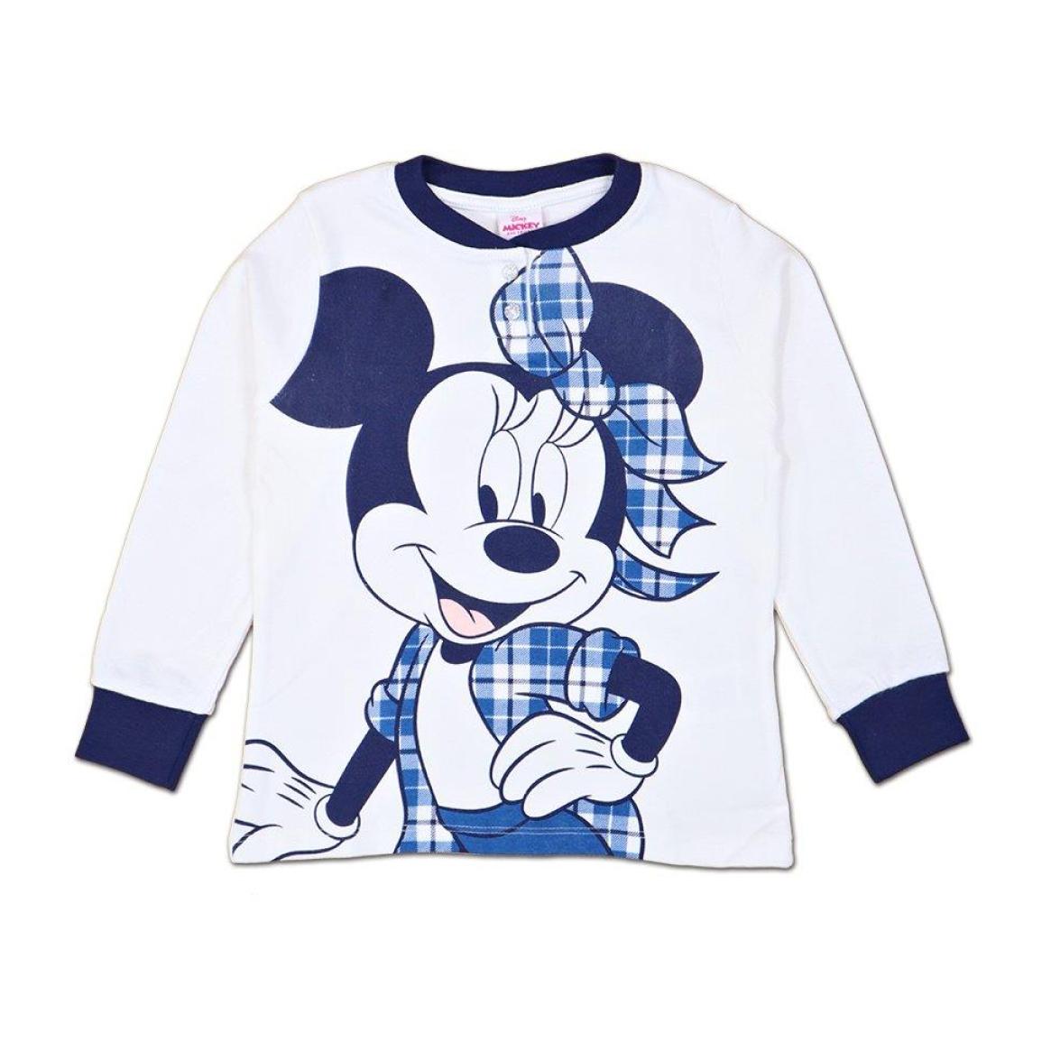 Minnie Pigiama Lungo Autunno Inverno Azzurro Scozzese Lei Disney Azzurro