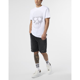 PHILIPP PLEIN Round Neck T-Shirt Skull Strass Skull Strass