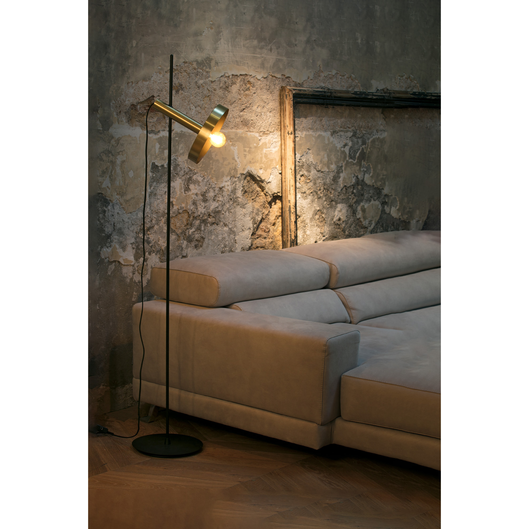 WHIZZ Lampada da terra oro/nera