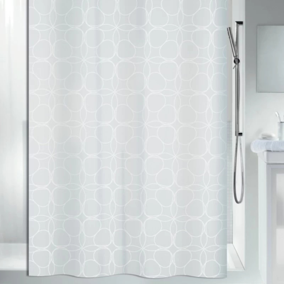 Rideau de douche Polyester FILIGRAN 120x200cm Blanc Spirella