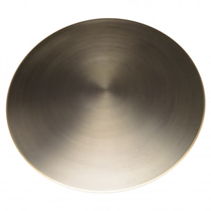JAMES - Table basse ronde 80x80cm en fer noir et bordure dorée