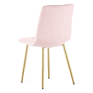 Sedia Libra in Velluto Rosa Chiaro con Gambe Oro