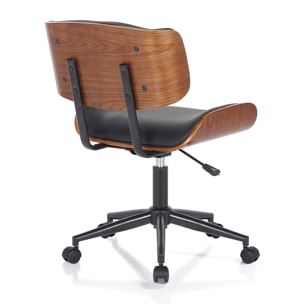 Tomasucci Fauteuil de bureau VISBY-B DARK WOOD Noir