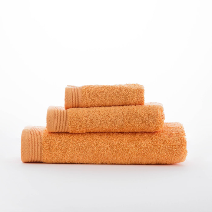 Set de 3 serviettes en coton 450 gr/m2 couleur Mangue