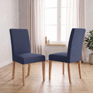 COPPIA VESTISEDIA CON SCHIENALE FASHIONABLE, Microfibra/Cotone/Elastan - BLU SCURO