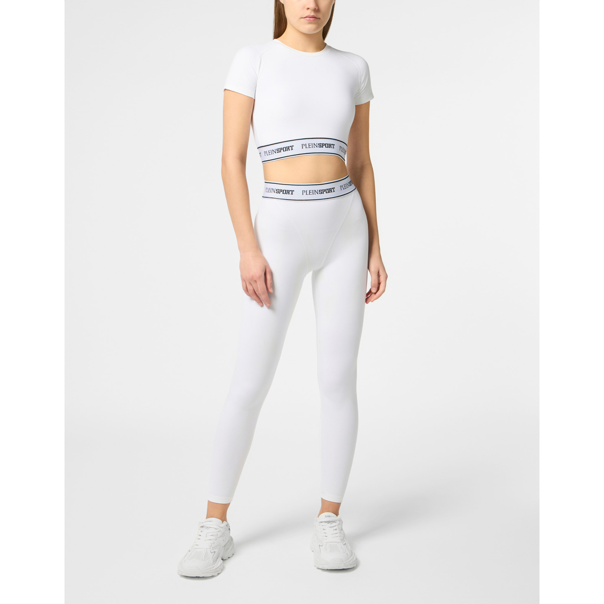 PLEIN SPORT Fleece Cropped T-Shirt