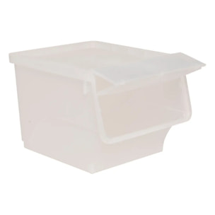 Boîte en plastique transparente à ouverture frontale 34L