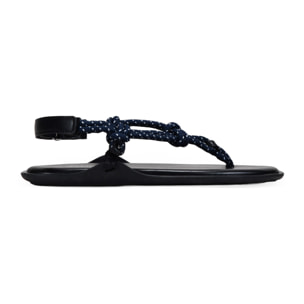 Sandalias de dedo azules planas