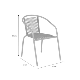 Fauteuil de jardin acier et résine (lot de 4) TONALA