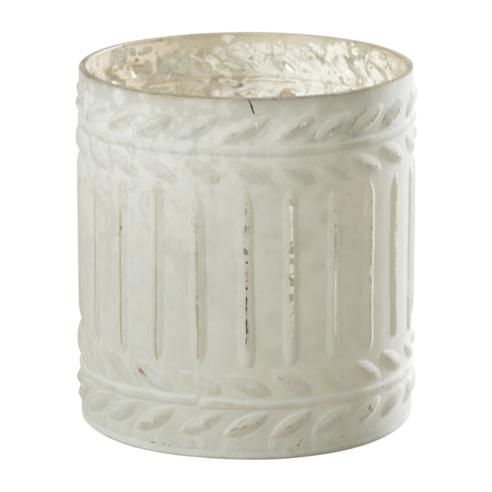 J-Line bougeoir Ezy - verre - blanc - medium