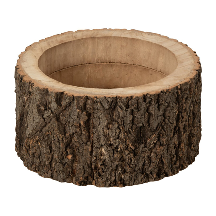 J-Line Cachepot Tronc D’Arbre - bois de paulownia - naturel - medium