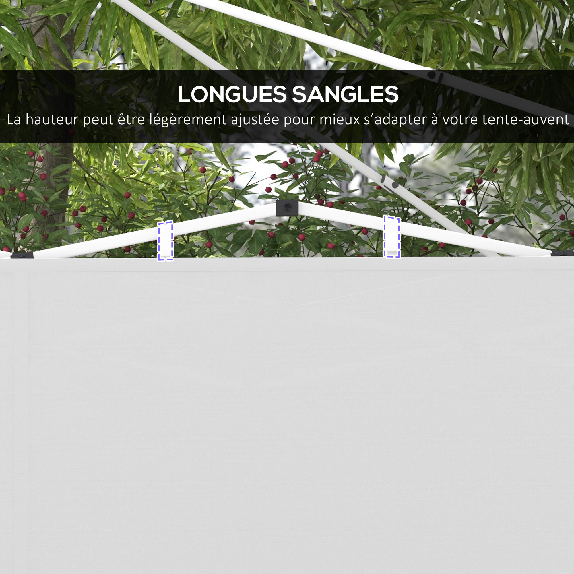 Lot de 2 panneaux latéraux barnum tonnelle 6x3 m ou 3x3 m oxford blanc