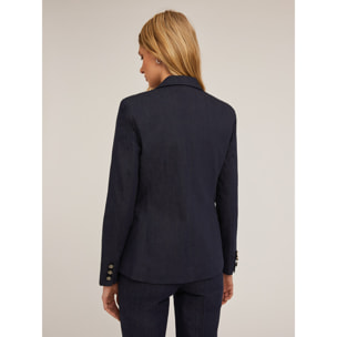 Motivi - Blazer de botonadura simple en denim - Azul