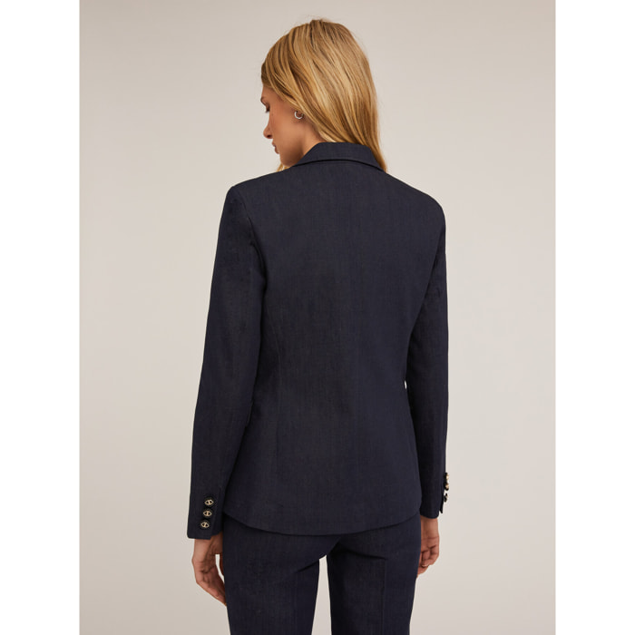 Motivi - Blazer de botonadura simple en denim - Azul