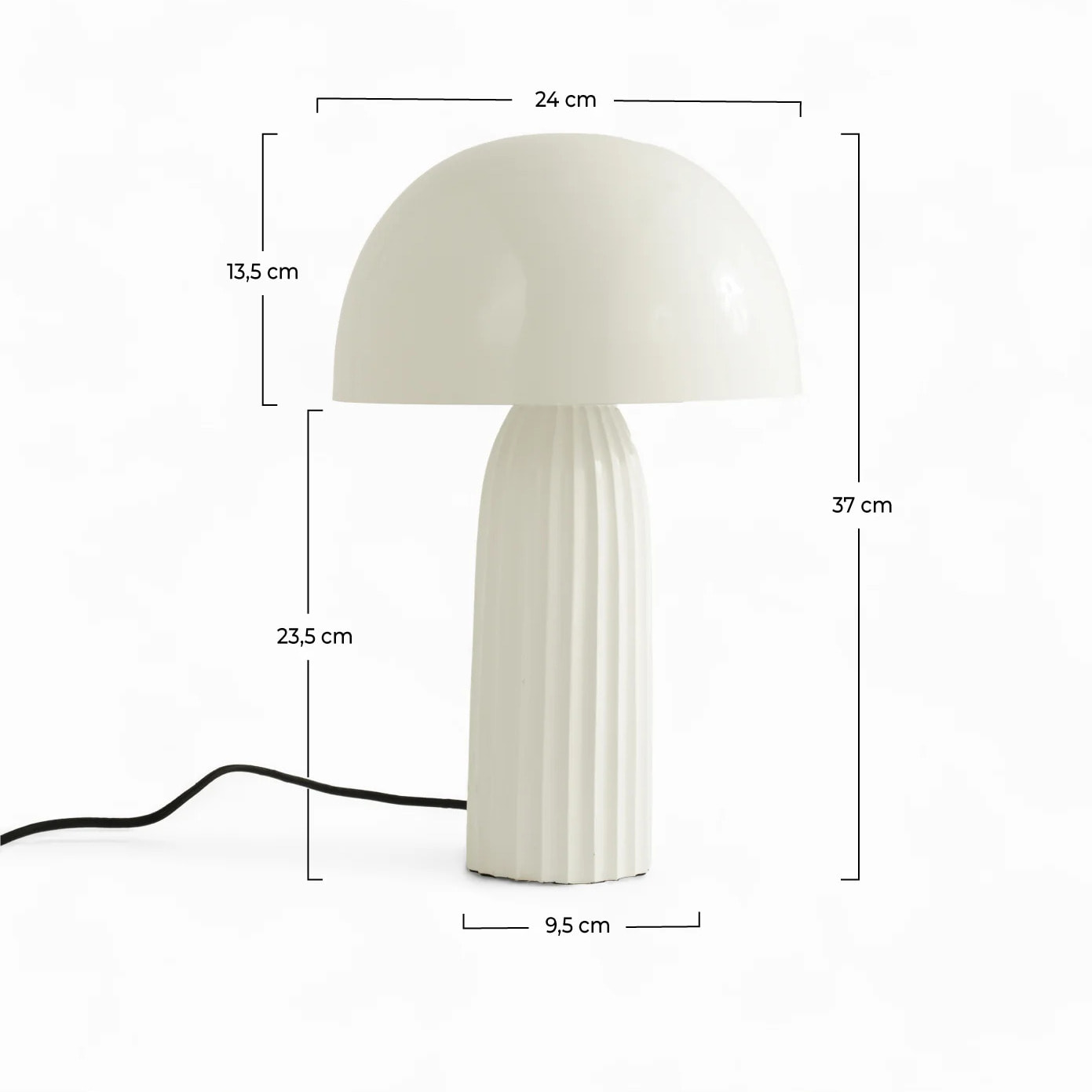 Lampe à poser en métal blanc finition brillante - Joy