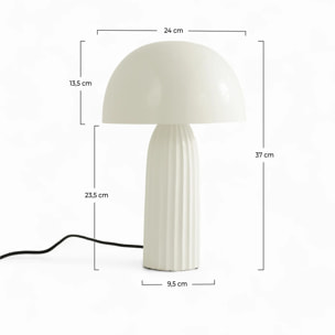 Lampe à poser en métal blanc finition brillante - Joy