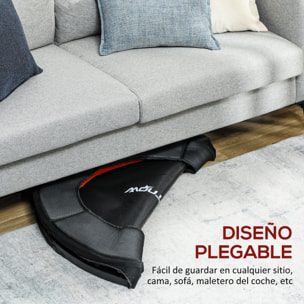 Trampolín de Fitness Plegable Ø102 cm Cama Elástica con Marco de Acero Antideslizantes Carga 100 kg para Entrenamiento Piernas Cuerpo en Hogar Oficina Gimnasio Rojo