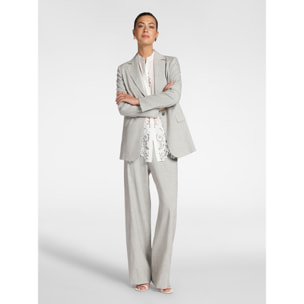 Elena Mirò - Blazer de mezcla de lino con botonadura sencilla - Gris