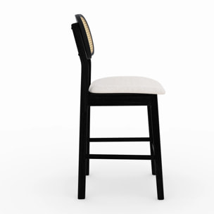 Lot de 2 chaises pour îlot central en tissu beige 64,5 cm - Maria