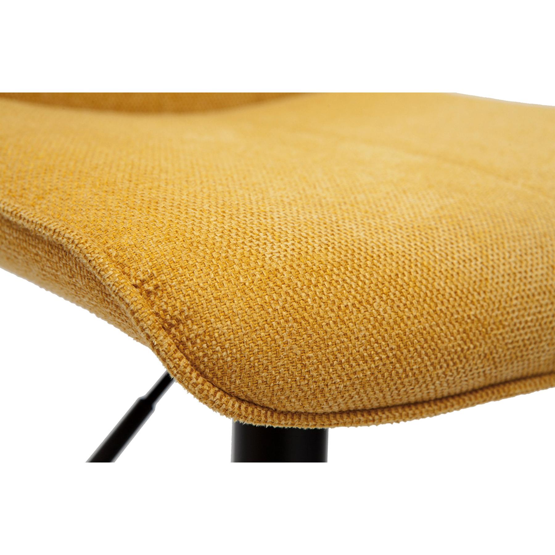 Tabourets de bar réglables pivotants 360° en tissu effet velours texturé jaune moutarde et métal (lot de 2) BOOST