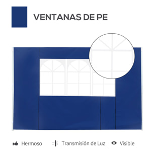 2 Paredes Laterales para Pabellón de Oxford 3x2 m Azul