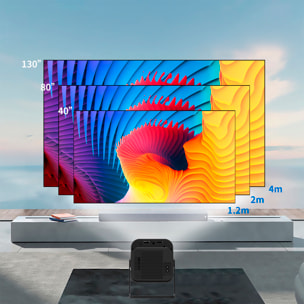 Proiettore LCD HY320, supporto 4K UHD, con wifi 6, duplicazione dello schermo per iOS e Android. Da 40 a 200 pollici, 300 lm. Con telecomando.