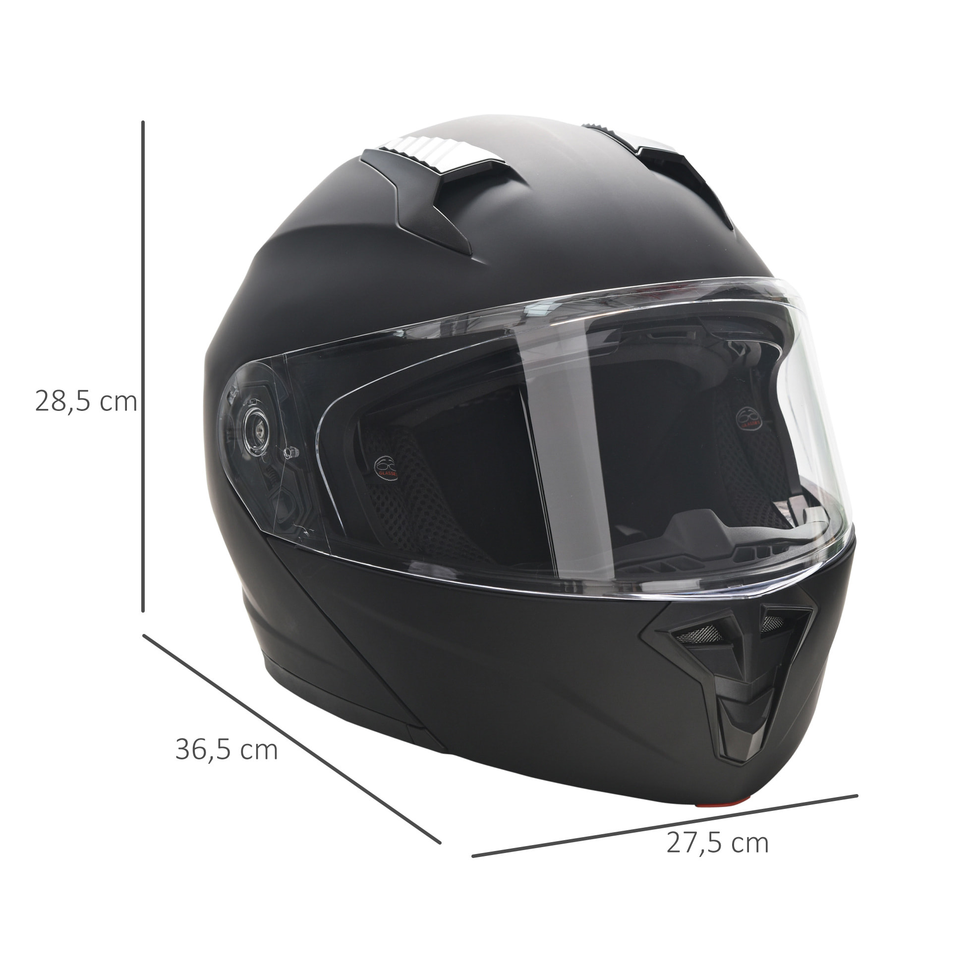 Casco de Moto Doble Visera Cabezal Anticolisión Certificación Europea L-59 cm