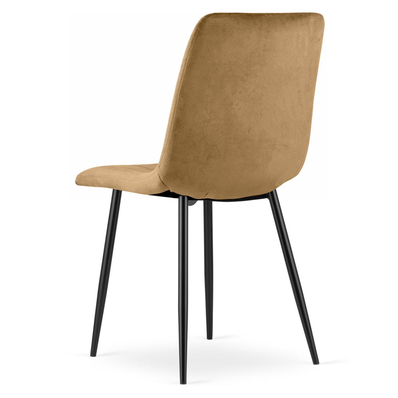 Sedia Lava in velluto marrone con gambe in metallo nero