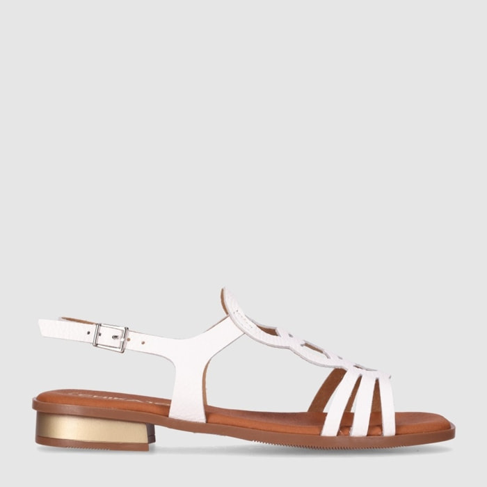 Sandalias de Piel - Blanco - Tacón: 3 cm