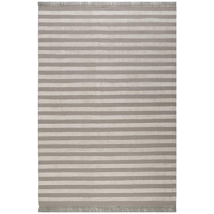 Tapis en Chanvre motif géométrique et coloris beige et taupe