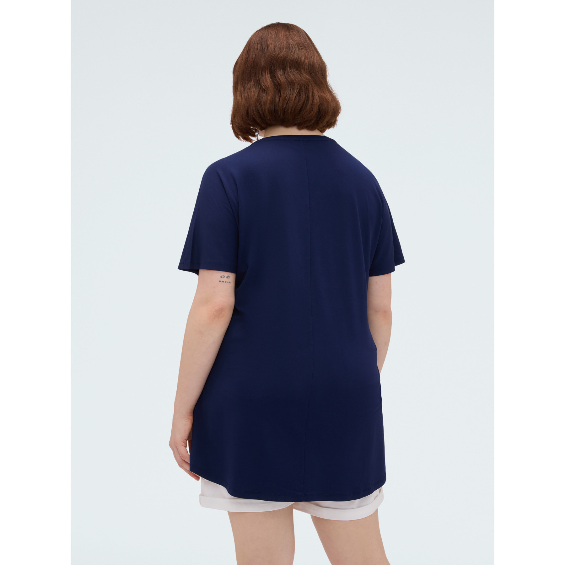 Fiorella Rubino - T-shirt in viscosa con scritta e paillettes - Blu