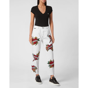PHILIPP PLEIN Vaqueros Mom Fit LOVE