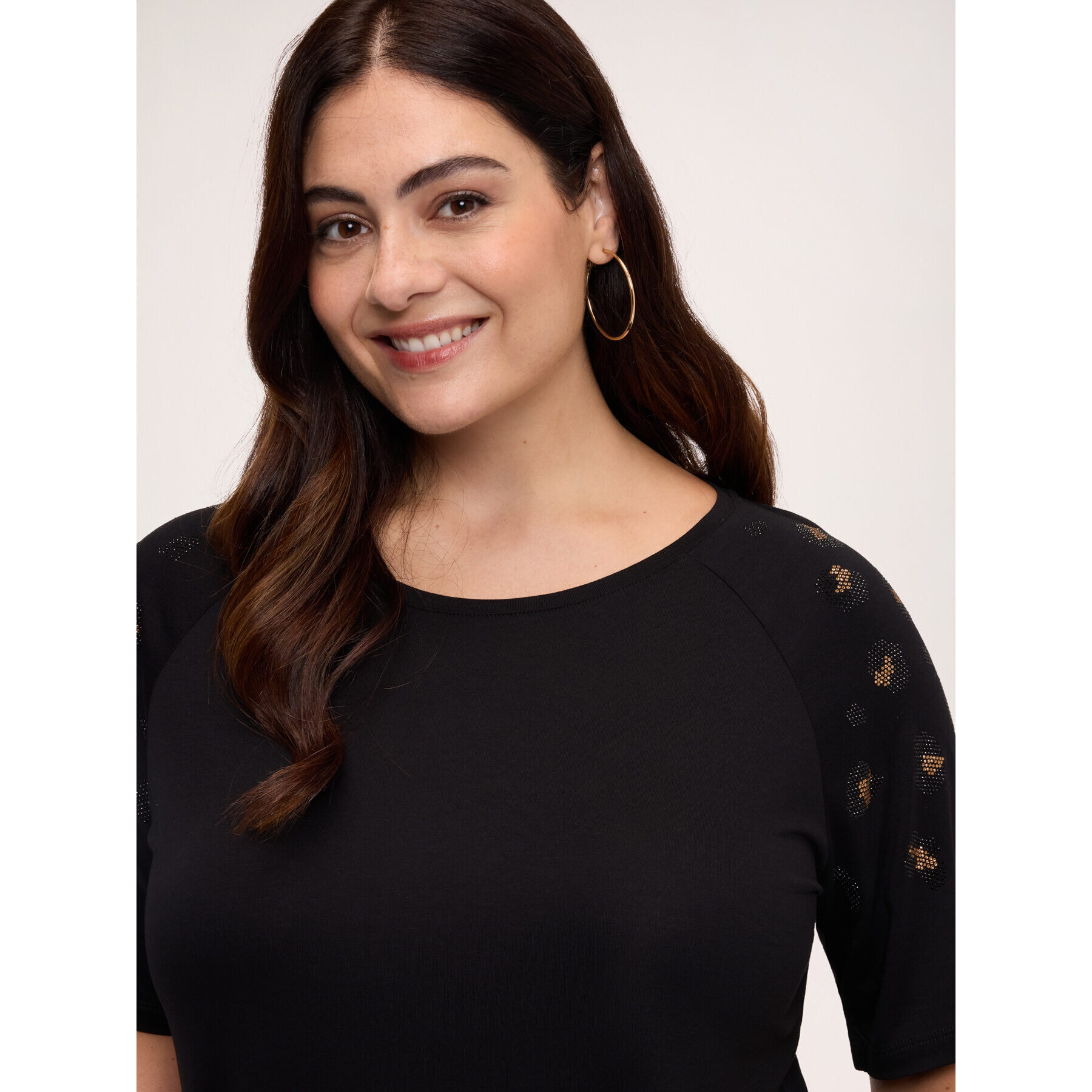 Fiorella Rubino - T-shirt con applicazioni animalier - Nero