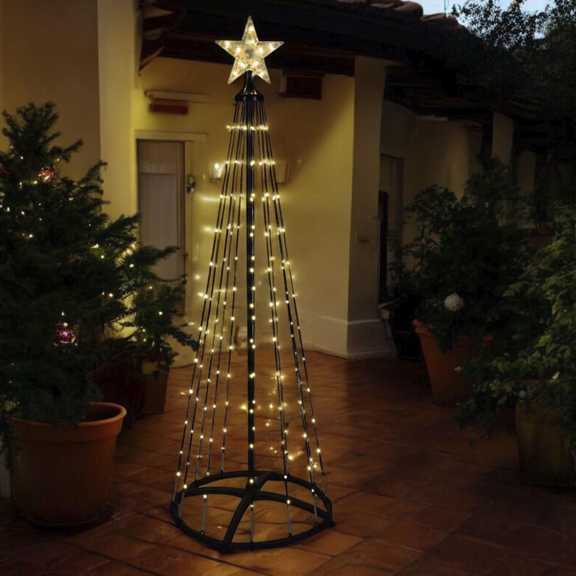 árbol de navidad con 370 luces led de color blanco cálido - altura 210cm