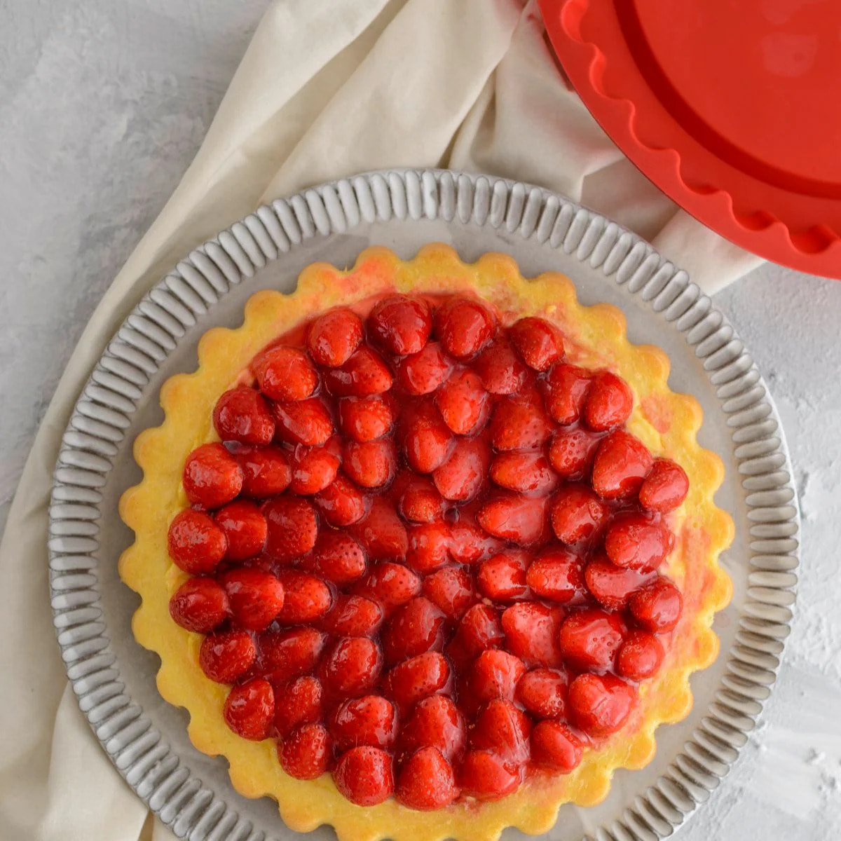 Moule à tarte en silicone rouge de 26 cm Dr. Oetker Flexxibel Love