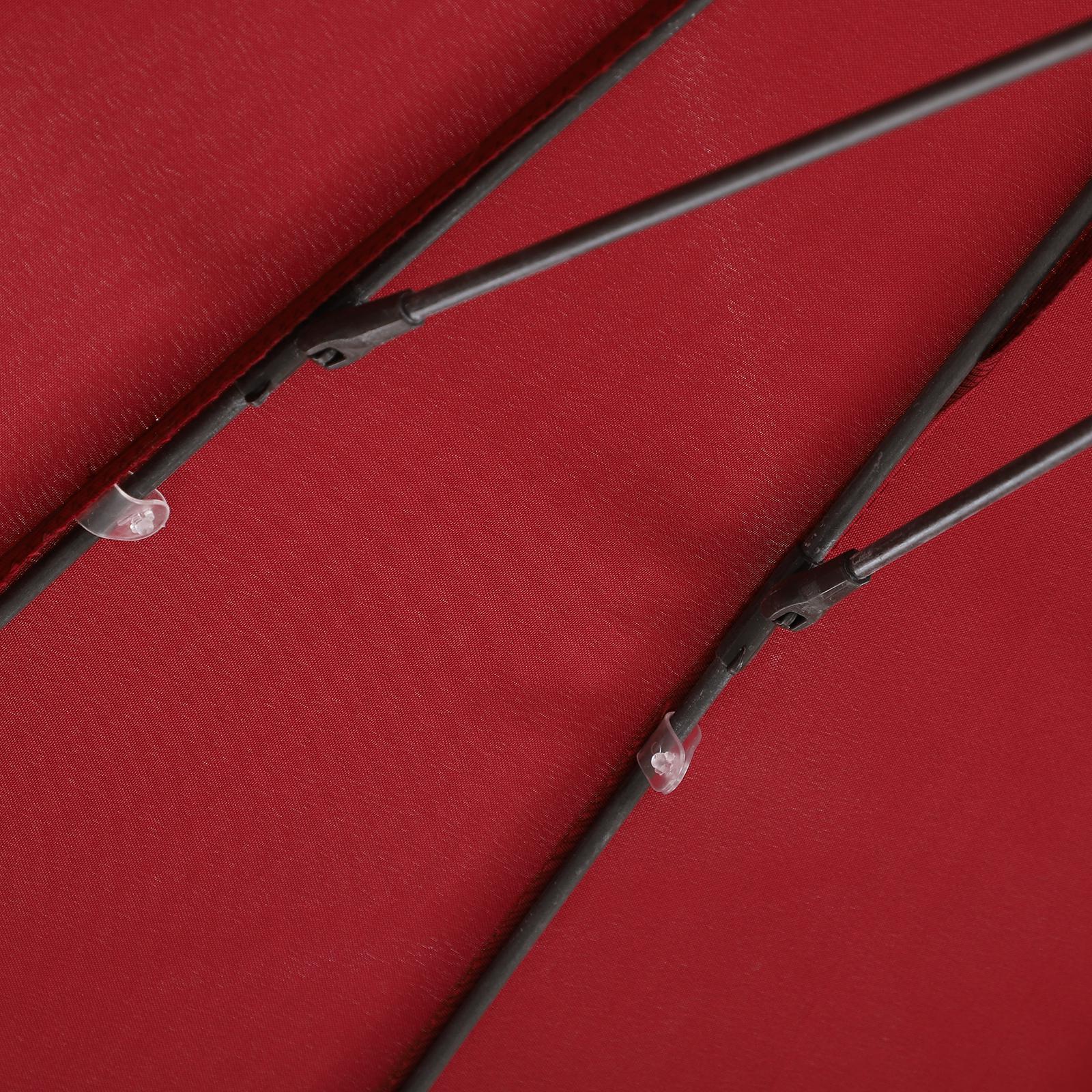 Parasol inclinable rond avec manivelle aluminium fibre de verre polyester diamètre 2,60 m coloris rouge