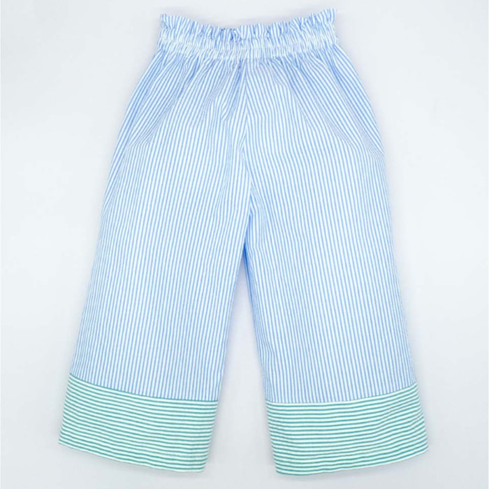 PANTALÓN BICOLOR RAYAS AZUL Y VERDE