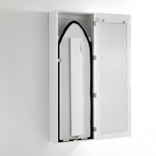 Accessoire mural avec planche à repasser Tomasucci PRATIKO, en MDF et verre, blanc, 40 × 18 × 120 cm