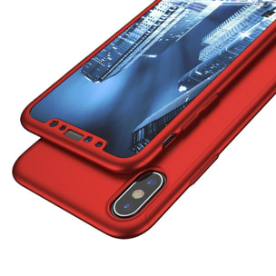 Carcasa full cover y cristal templado para iPhone X