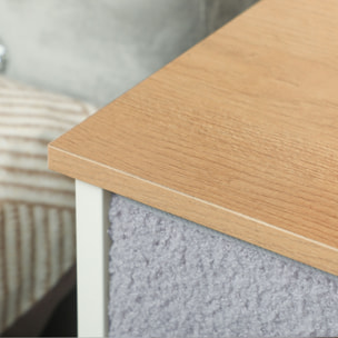 Cómoda con 9 Cajones Tapizado en Borreguito Cajonera de Tela con Estructura de Acero Cómoda para Dormitorio Pasillo Gris