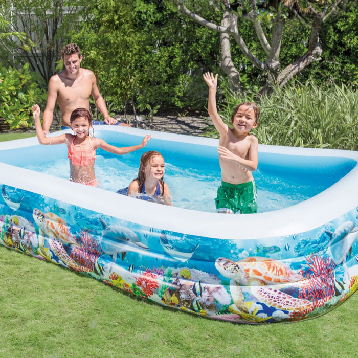 Intex Piscina Gonfiabile Swim Center Pesci, 305x183x56 cm