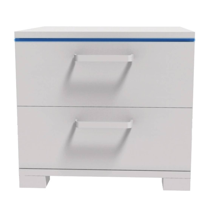 Chevet LED "Karina" - 41 x 38 x 39 cm - Blanc