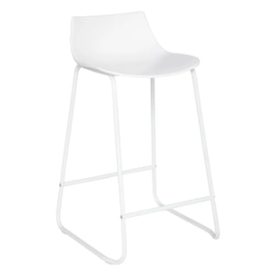 Tabouret de bar "Otac" - métal - blanc