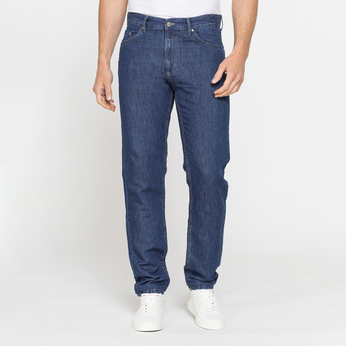 JEANS 5 TASCHE IN TESSUTO DENIM DI LINO & COTONE