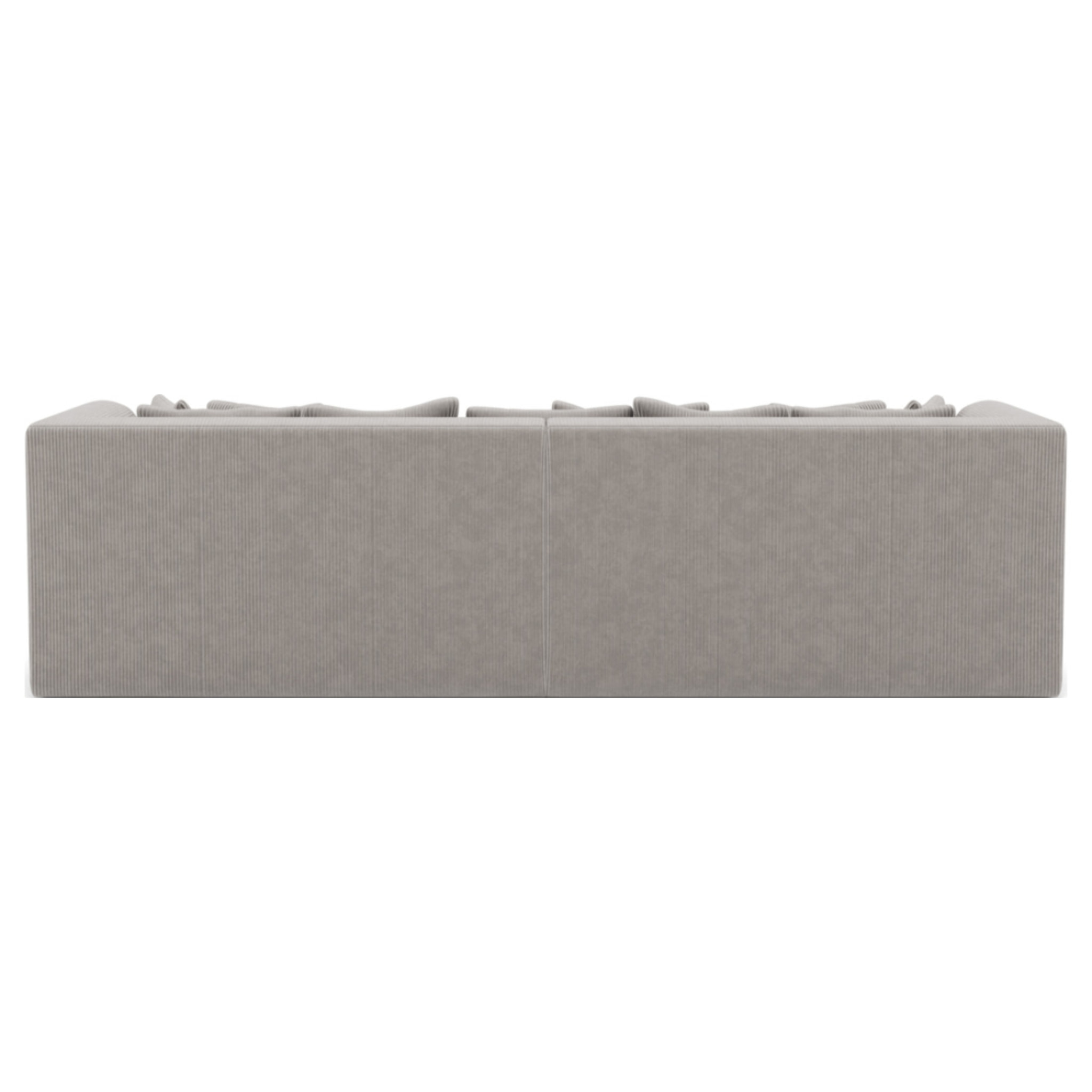 Onyx - canapé droit 4 places avec double méridienne - assise profonde - en velours côtelé - Gris clair
