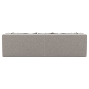 Onyx - canapé droit 4 places avec double méridienne - assise profonde - en velours côtelé - Gris clair
