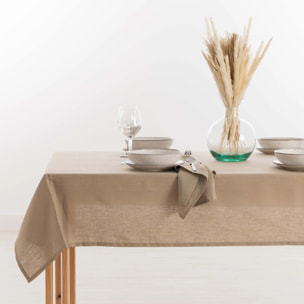 Nappe hydrofuge anti-taches en lin 100% Taupe