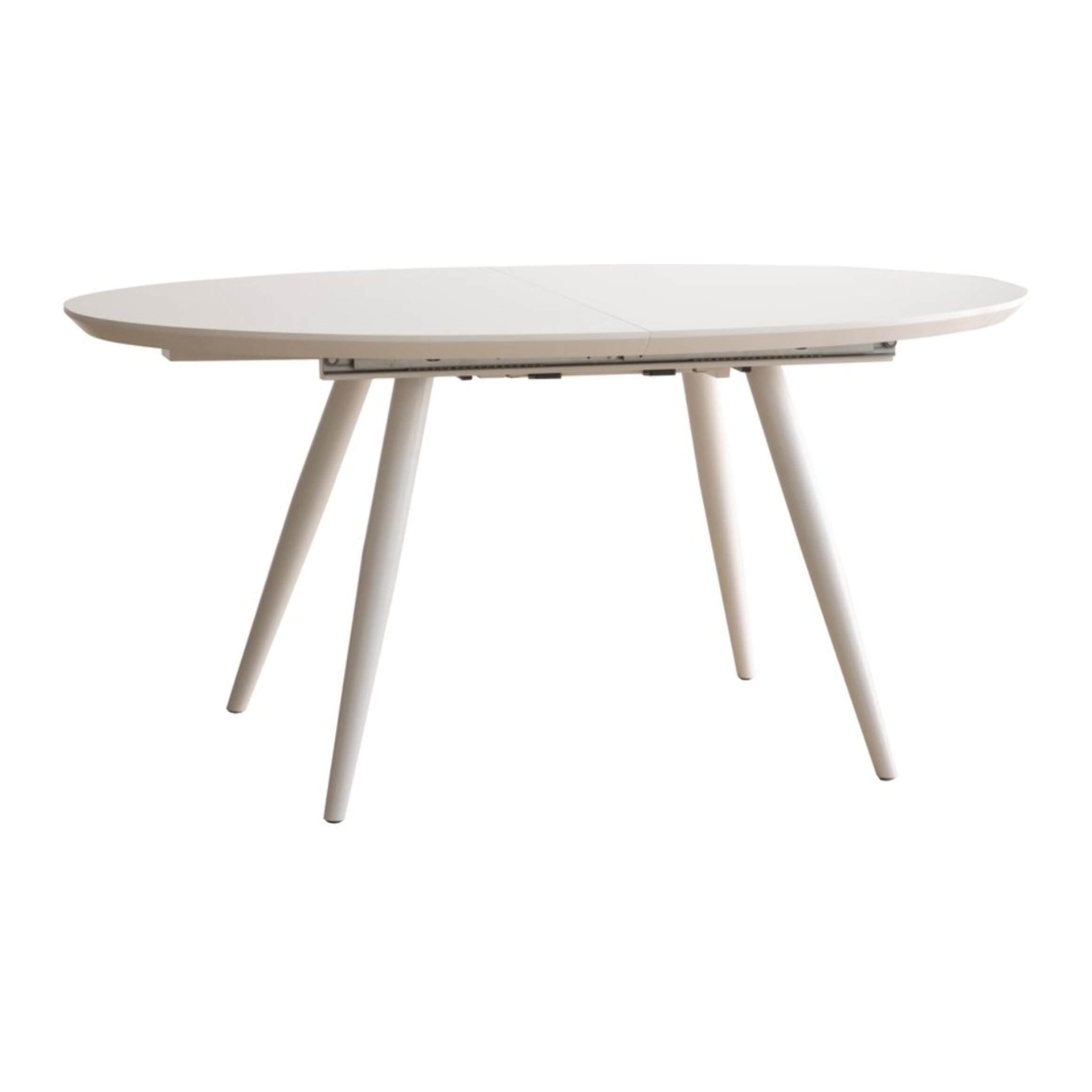 Table à manger extensible Didier -tableau en mdf-couleur laqué blanc mat 160 x 76 x 93 cm
